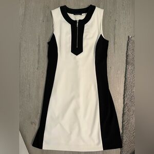 Tommy Hilfiger Black and White Sleeveless Sheath Dress